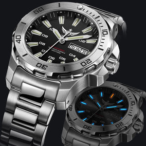 YELANG V5.1 KELPY mens Diving 300m Waterproof T100 Tritium Dual Calender Automatic Mechanical Wrist watch with ETA 2836 Movement