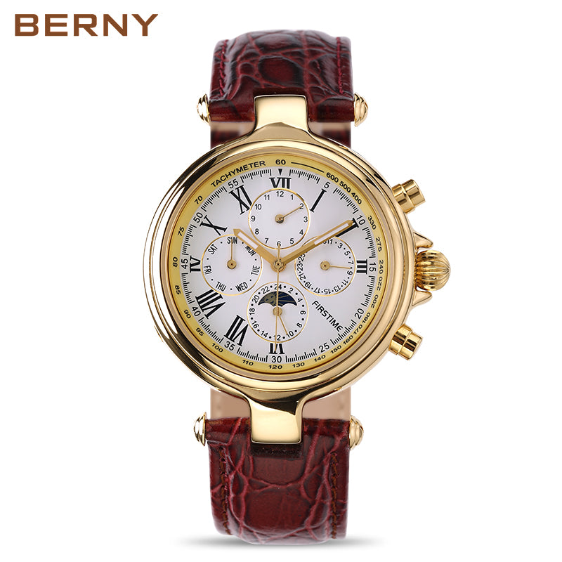 Famous Brand Gold Role Luxury Watch Men Automatic Watch Male mechanical watches Moon Phase Mechanical Watches AM7042M