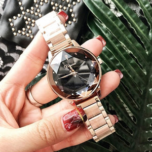 2018 Luxury Brand lady Crystal Watch Women Dress Watch Fashion Rose Gold Quartz Watches Female Stainless Steel Wristwatches