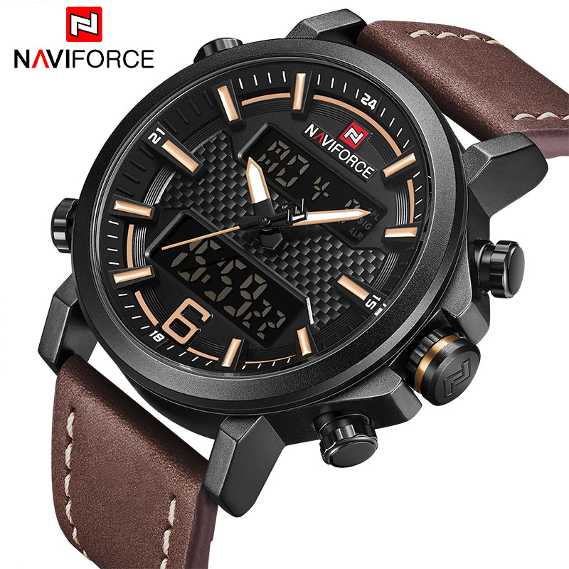 Luxury Brand NAVIFORCE Men Military Quartz Watches Men's LED Date Analog Digital Watch Male Casual Sport Clock Relogio Masculino