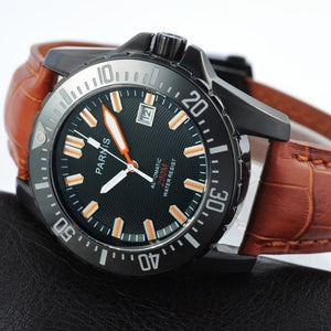 Parnis Automatic Diver Watch Waterproof 200m Metal Mechanical Watches Black Dial Sapphire Glass Best Cheap Sale PA6007