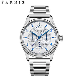 Parnis 42mm Automatic Watch Moon Phase Power Reserve Watch Men Luxury Brand Top Miyota Mechanical Winder Watch PA6062-A Gift Men