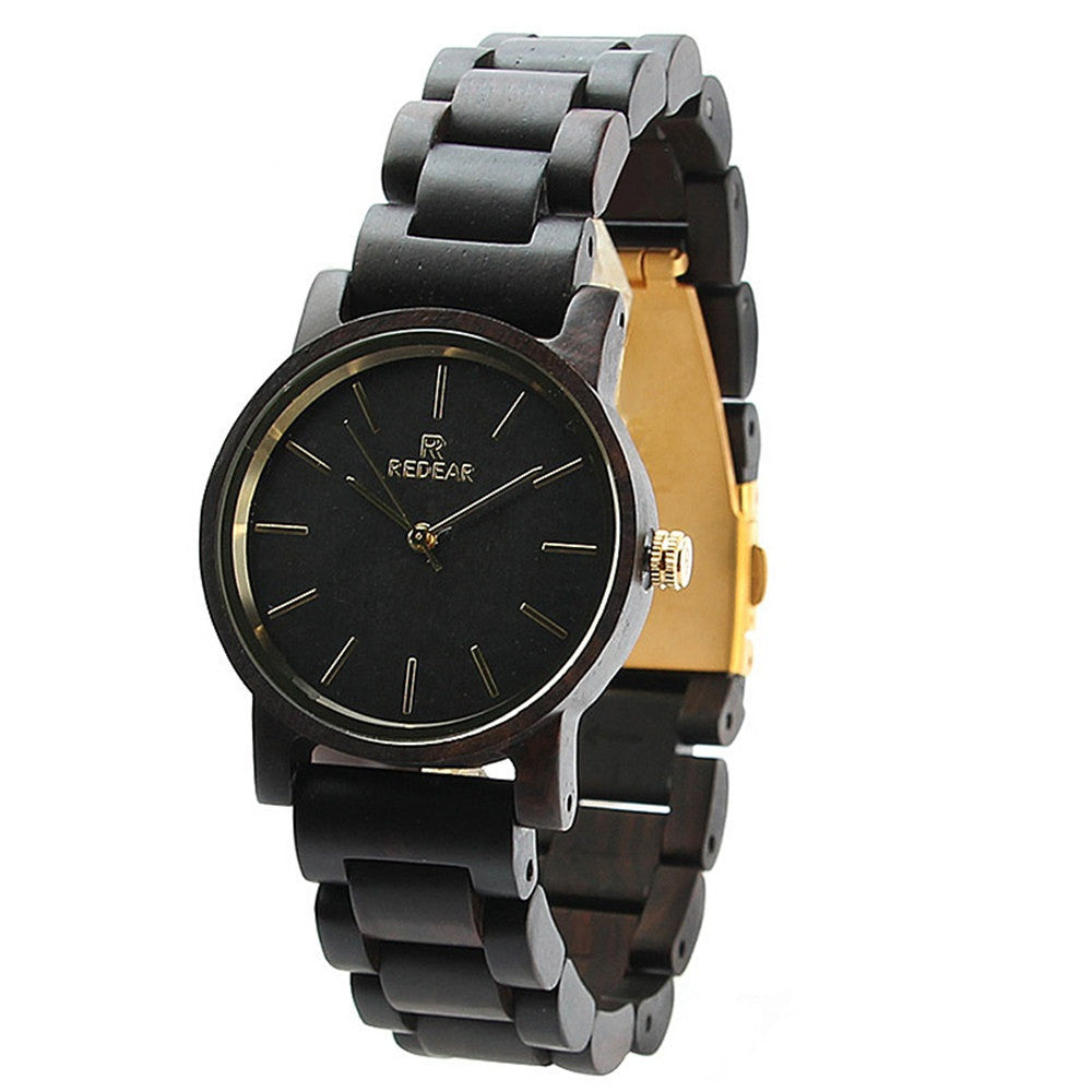 REDEAR Top Brand Nature Ebony Wood Women Watches Fashion Women'S Watches
