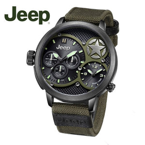 Jeep Original Men Watches Military Outdoor Sport Quartz Green Cavas Watches Top Brand Water Resistant Luxury Watches JP15203