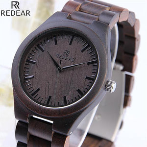 Vintage Full Wood Wrist Watches Ebony Bamboo Wooden Watches Wood Strap Movement Men'S Watch