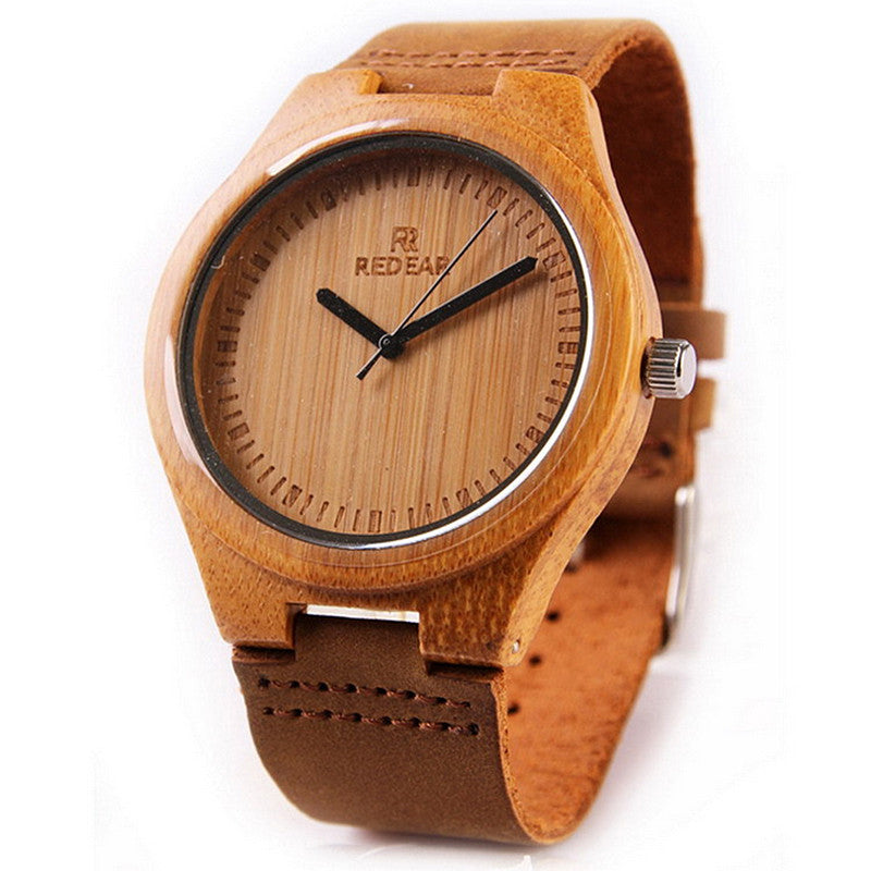 Wood Watch Men Women Wooden Watches Fashion Leather Watch