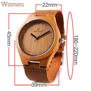 Wood Watch Men Women Wooden Watches Fashion Leather Watch