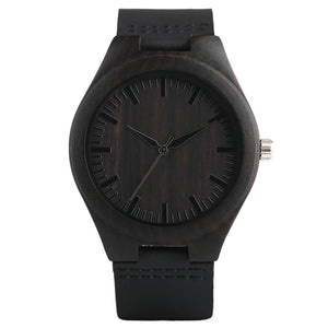 Wooden Watch Casual Wood Watch Bamboo Wristwatch-Black