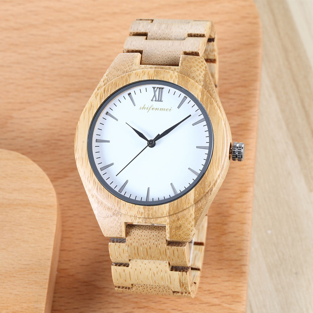 Men's Women's Quartz Movement Wood Watch Band Quartz Lovers Watch