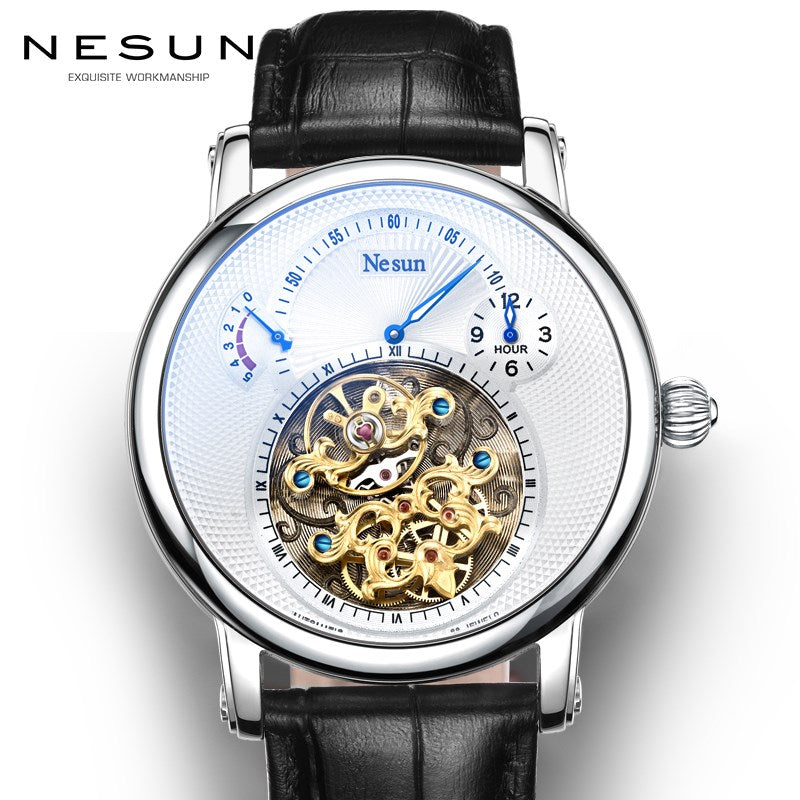 Switzerland Luxury Brand Nesun Hollow Tourbillon Watch Men Automatic Mechanical Men's Watches Sapphire Waterproof clock N9081-4