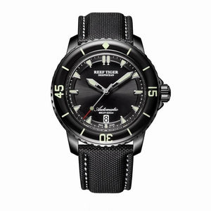 Reef Tiger/RT Super Luminous Dive Watches Mens Blue Dial Analog Automatic Watches Nylon Strap reloj hombre 2018 RGA3035