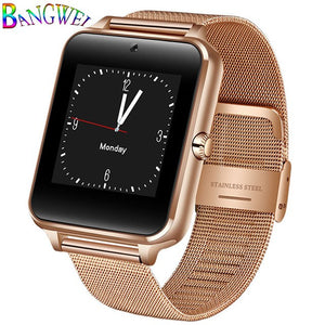 BANGWEI2018 New Smart Watch Men Fashion Stainless Steel Strap Support SIM Card TF Call LED Large Screen Camera Sport Watch + Box